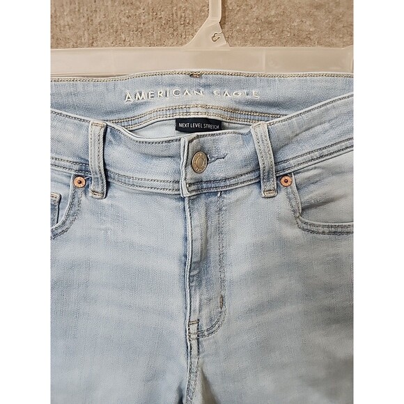 American Eagle Kick Boot Jeans Womens 12 Blue Light Wash Next Level Stretch - Picture 3 of 10